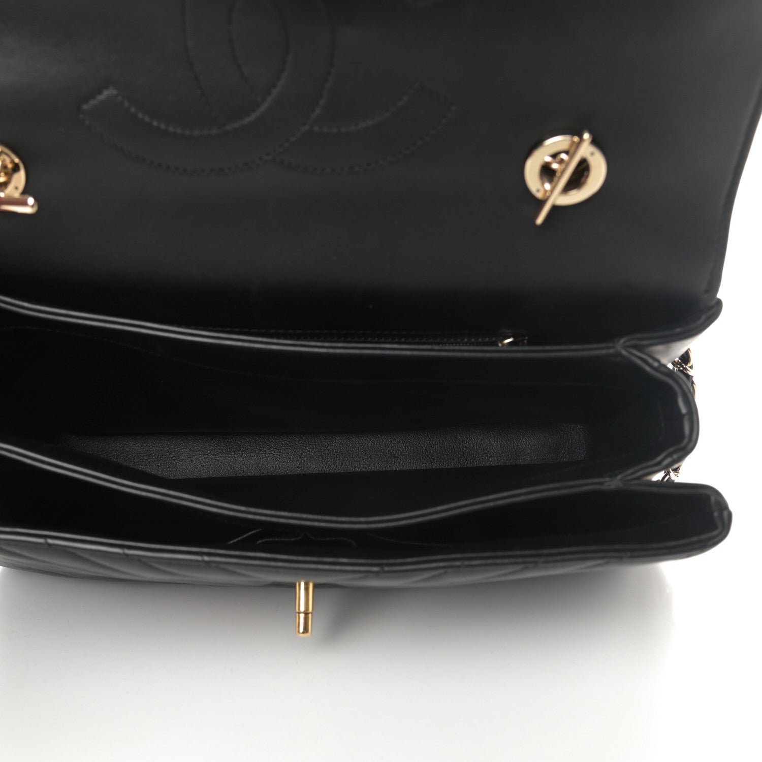 Chanel Lambskin Chevron Quilted Medium Trendy CC Dual Handle Flap Bag Black 5 of 14