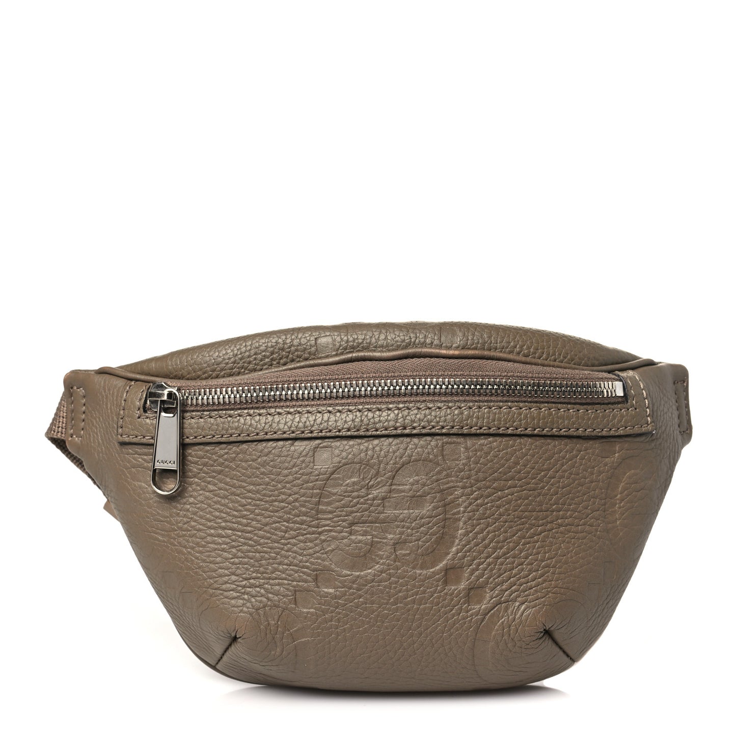 Piuma Calfskin Jumbo GG Embossed Small Belt Bag Good Taupe