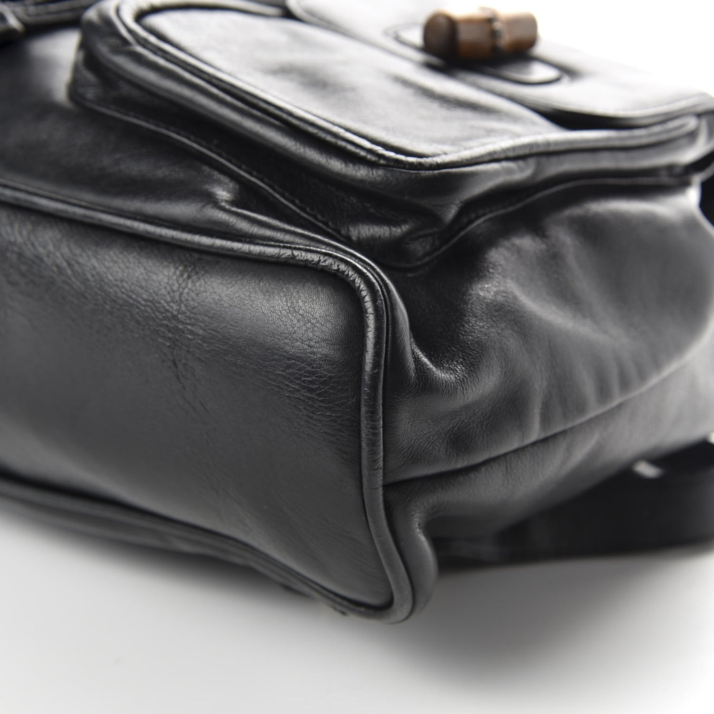 Calfskin Bamboo Backpack Black