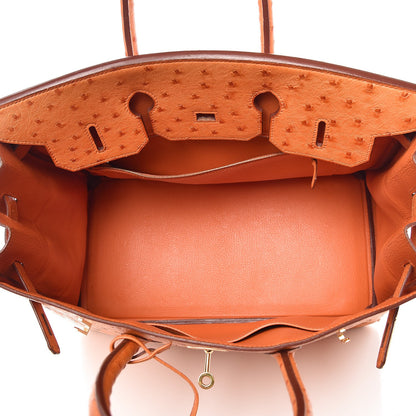 Hermes Ostrich Birkin 35 Orange 5 of 34