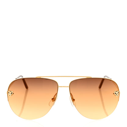 Cartier Panthere De Cartier Aviator 140 Sunglasses Gold 2 of 8