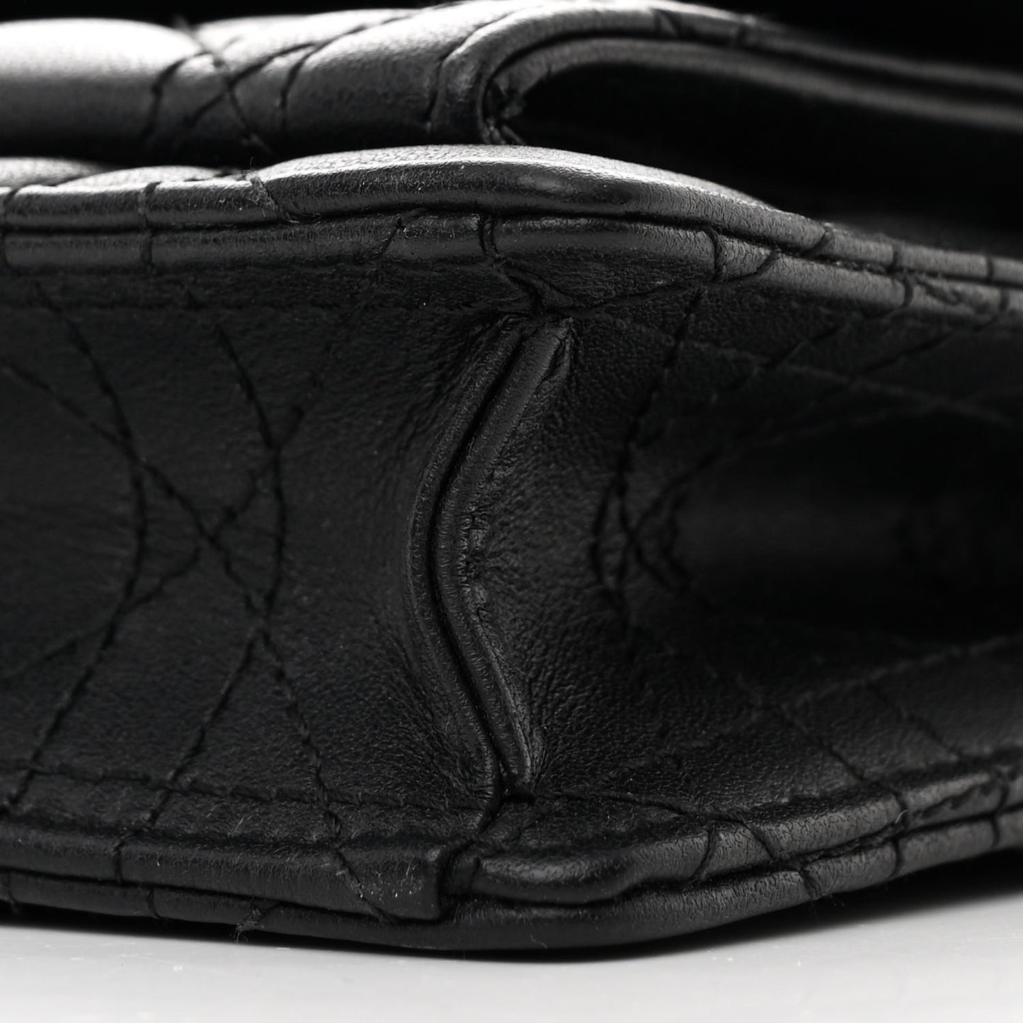 Lambskin Cannage Lady Dior Chain Pouch Black