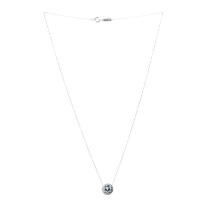 Tiffany Platinum Diamond Aquamarine Soleste Pendant Necklace 3 of 6