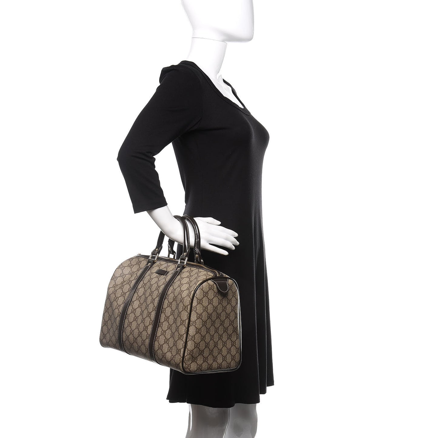 GG Plus Monogram Medium Joy Boston Dark Brown