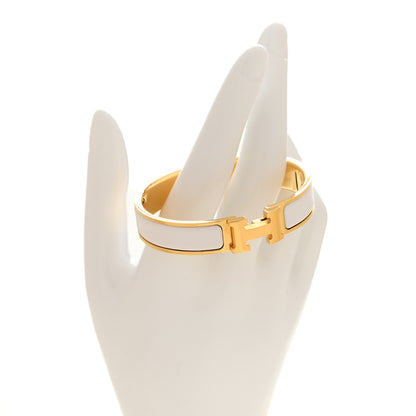 Hermes Enamel Narrow Clic Clac H Bracelet PM White 2 of 5
