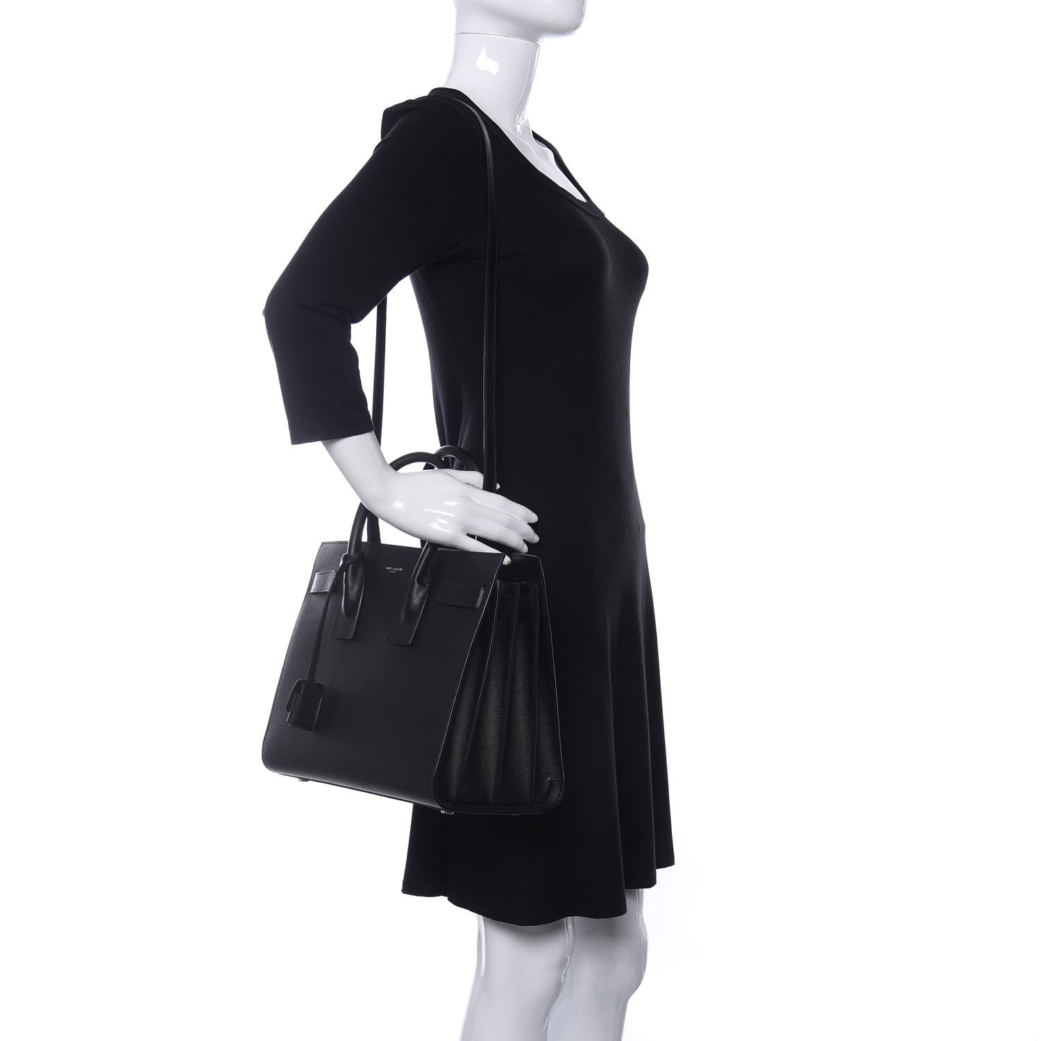 Saint Laurent Grained Calfskin Small Sac De Jour Black 2 of 9