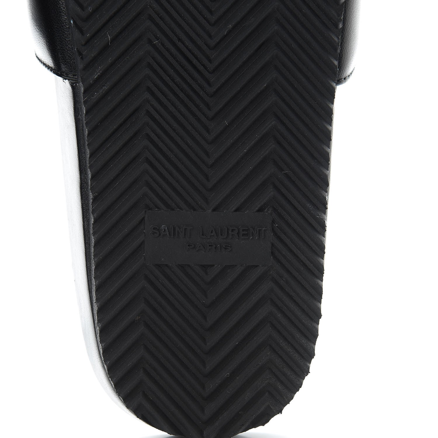 Saint Laurent Lambskin Joan Slide Sandals 37.5 Black 6 of 10
