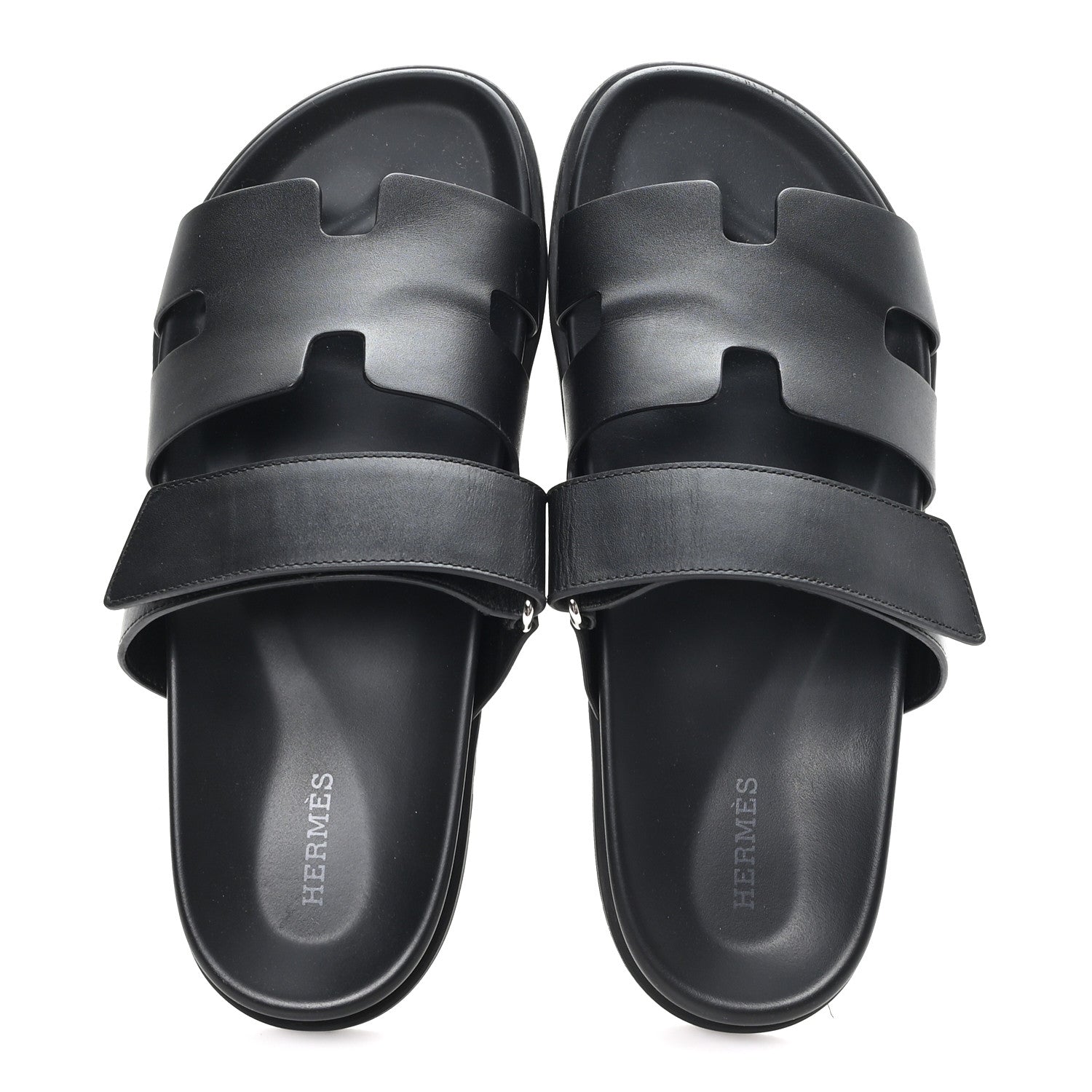 Hermes Calfskin Womens Chypre Sandals 41 Black 2 of 10