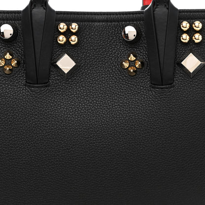 Christian Louboutin Calfskin Spikes Small East West Cabata Tote Black 10 of 12