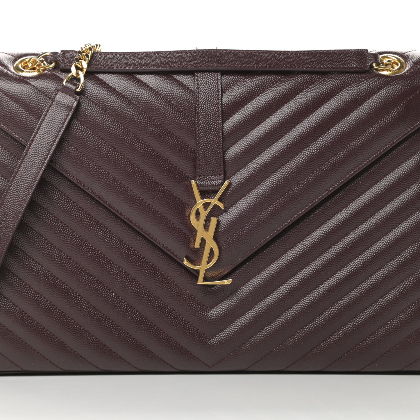 Grain De Poudre Matelasse Chevron Large Monogram Satchel Rouge Legion