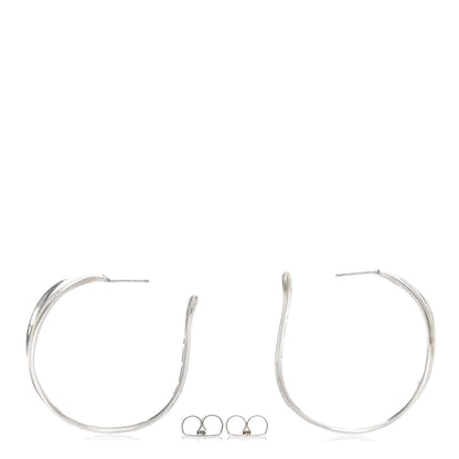 Tiffany Sterling Silver Elsa Peretti Large Sculptural Hoop Earrings 3 of 4