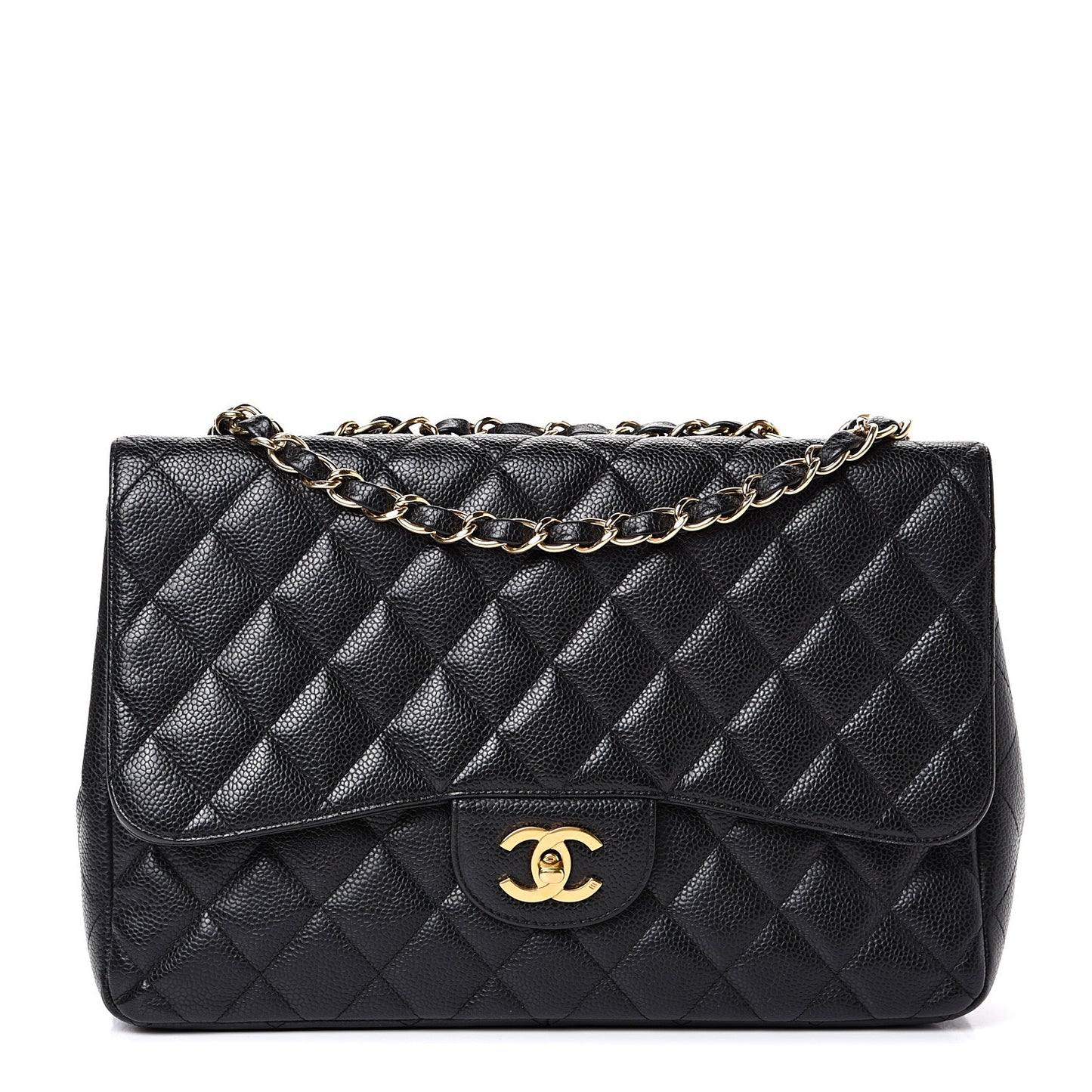 Caviar Quilted Jumbo Single Flap Black