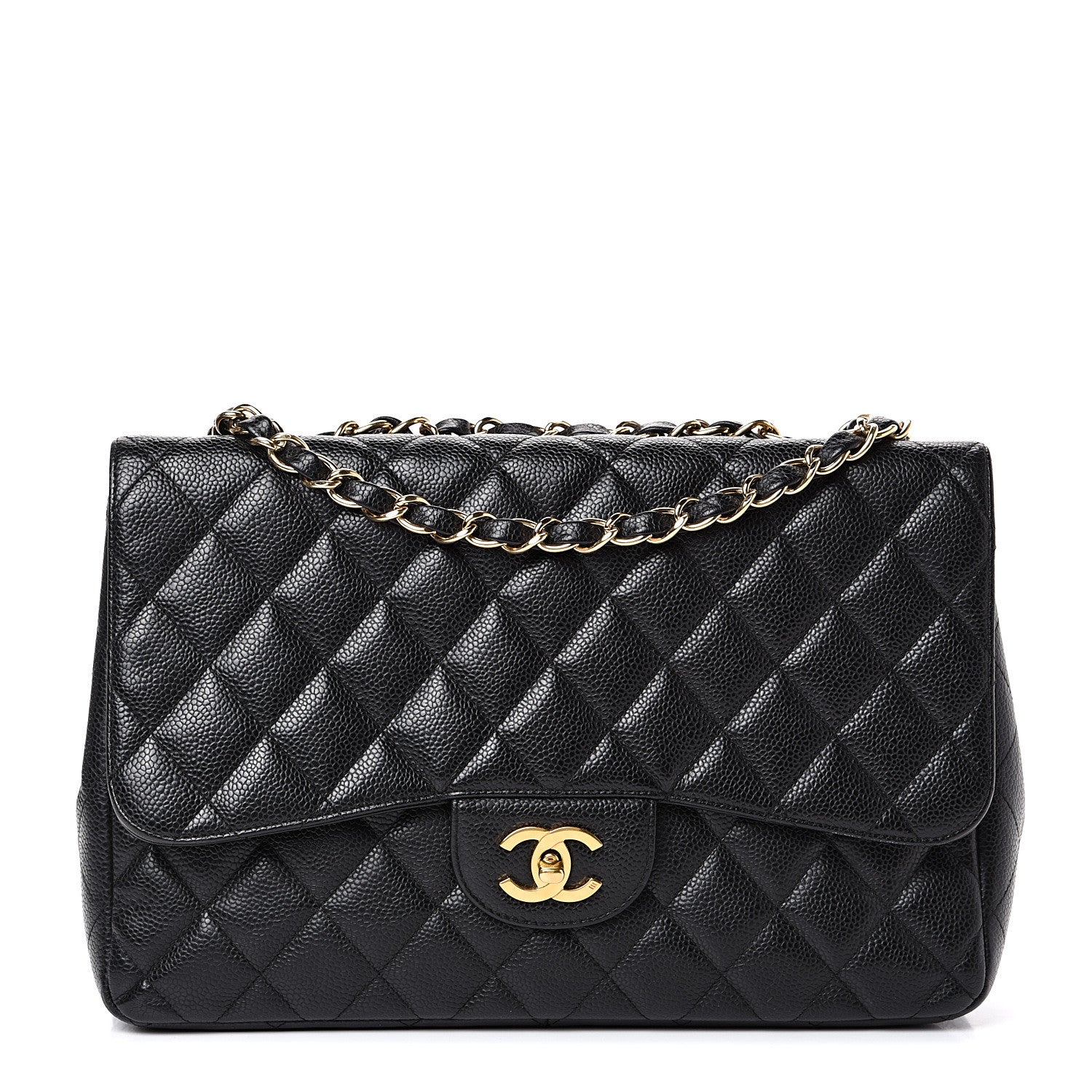 Chanel Caviar Quilted Jumbo Single Flap Black 1 of 13