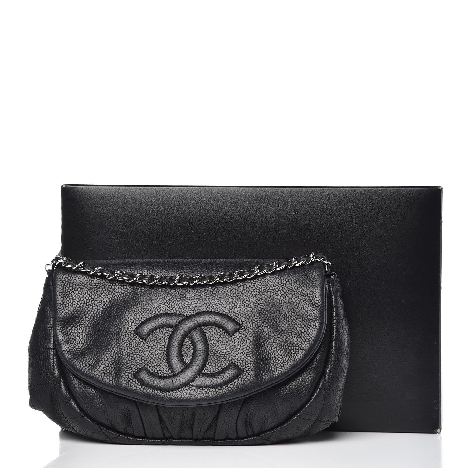 Chanel Caviar Half Moon Wallet On Chain WOC Black 15 of 15