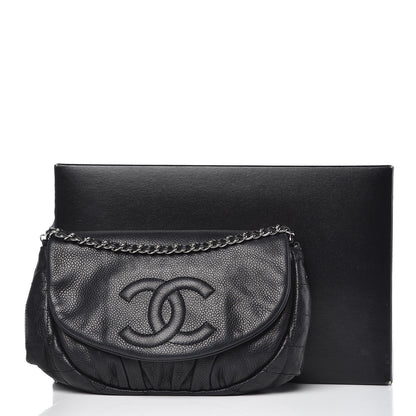 Chanel Caviar Half Moon Wallet On Chain WOC Black 15 of 15