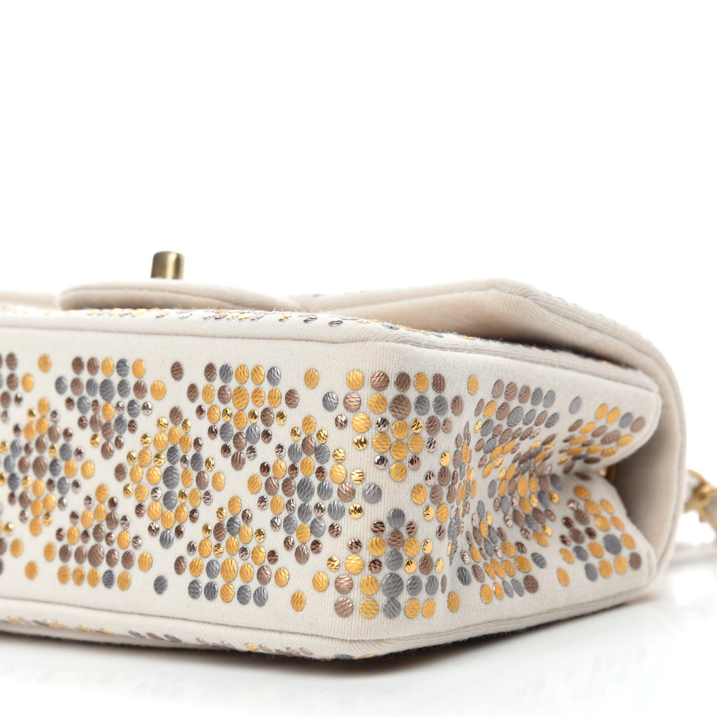 Jersey Embellished Mini Flap Ivory