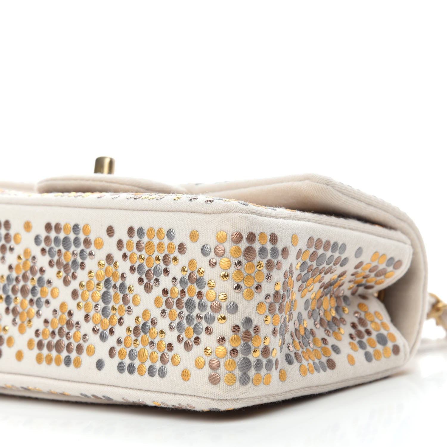 Chanel Jersey Embellished Mini Flap Ivory 10 of 10
