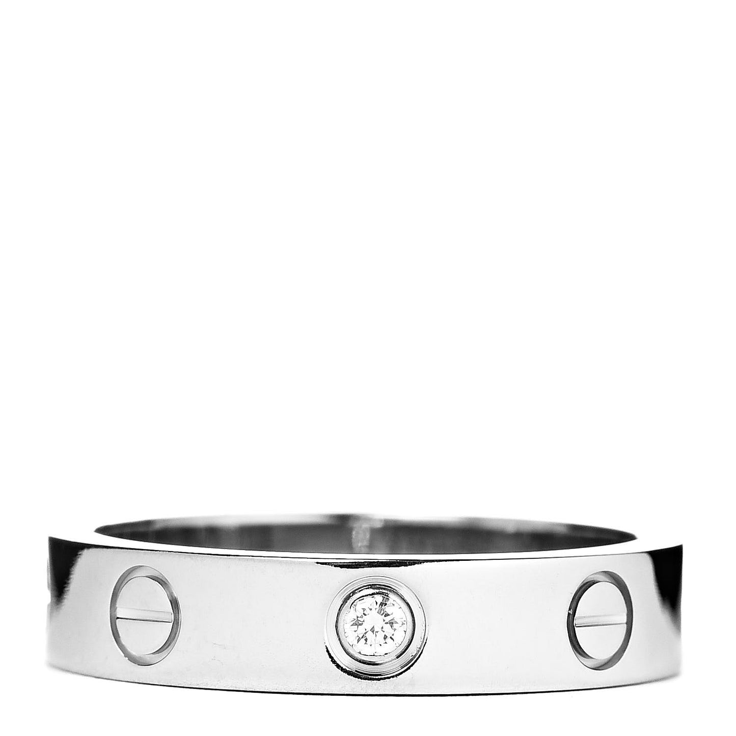 18K White Gold Diamond 4mm LOVE Wedding Band Ring 51 5.75