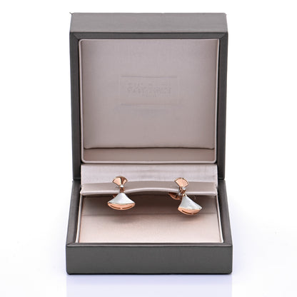 Bulgari 18K Rose Gold Diamond Mother of Pearl Divas' Dream Earrings 6 of 6