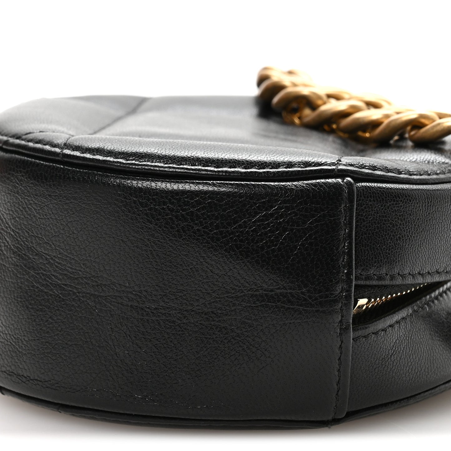Lambskin Quilted Chanel 19 Round Clutch With Chain Black