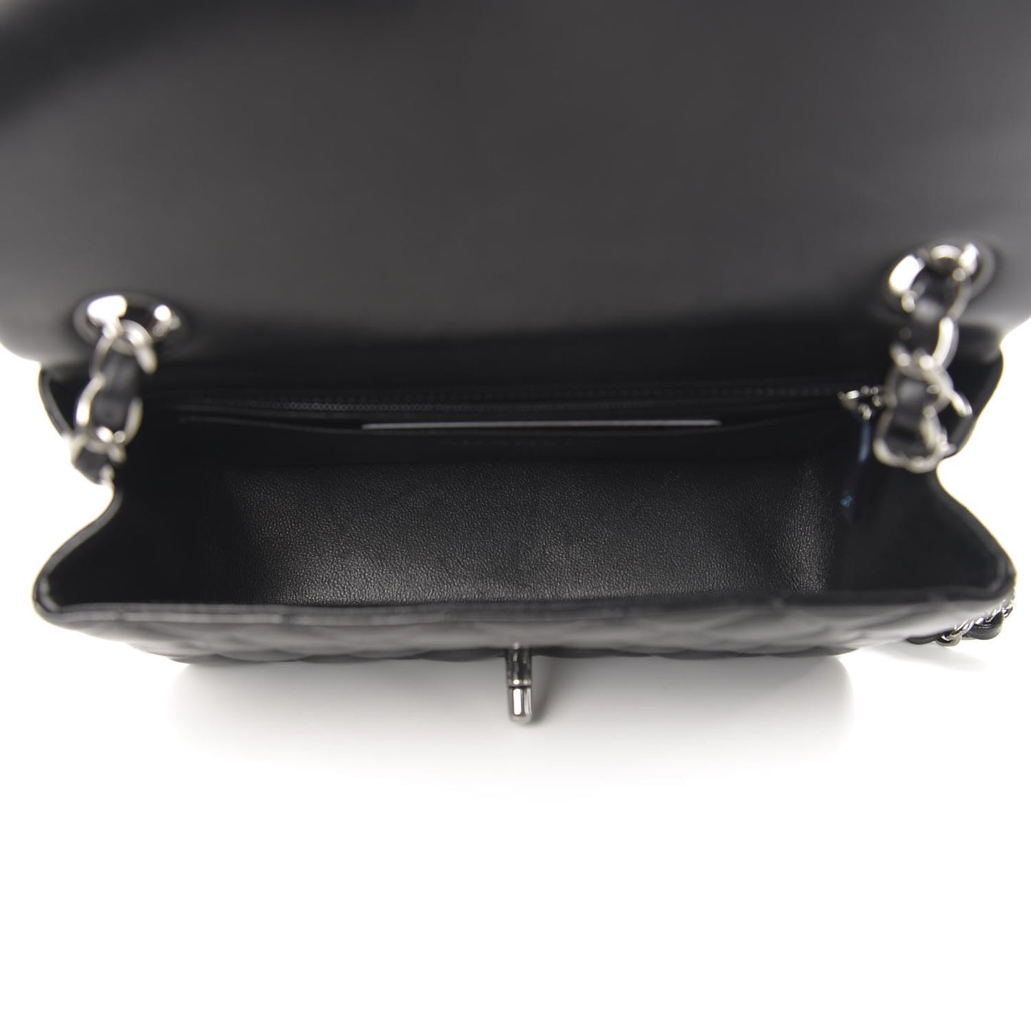 Lambskin Quilted Mini Rectangular Flap Black