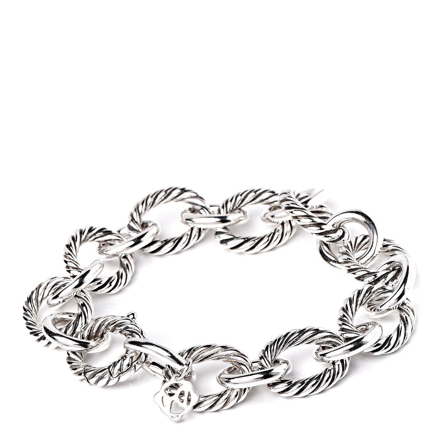 David Yurman Sterling Silver 12mm Large Oval Link Bracelet 3 of 5