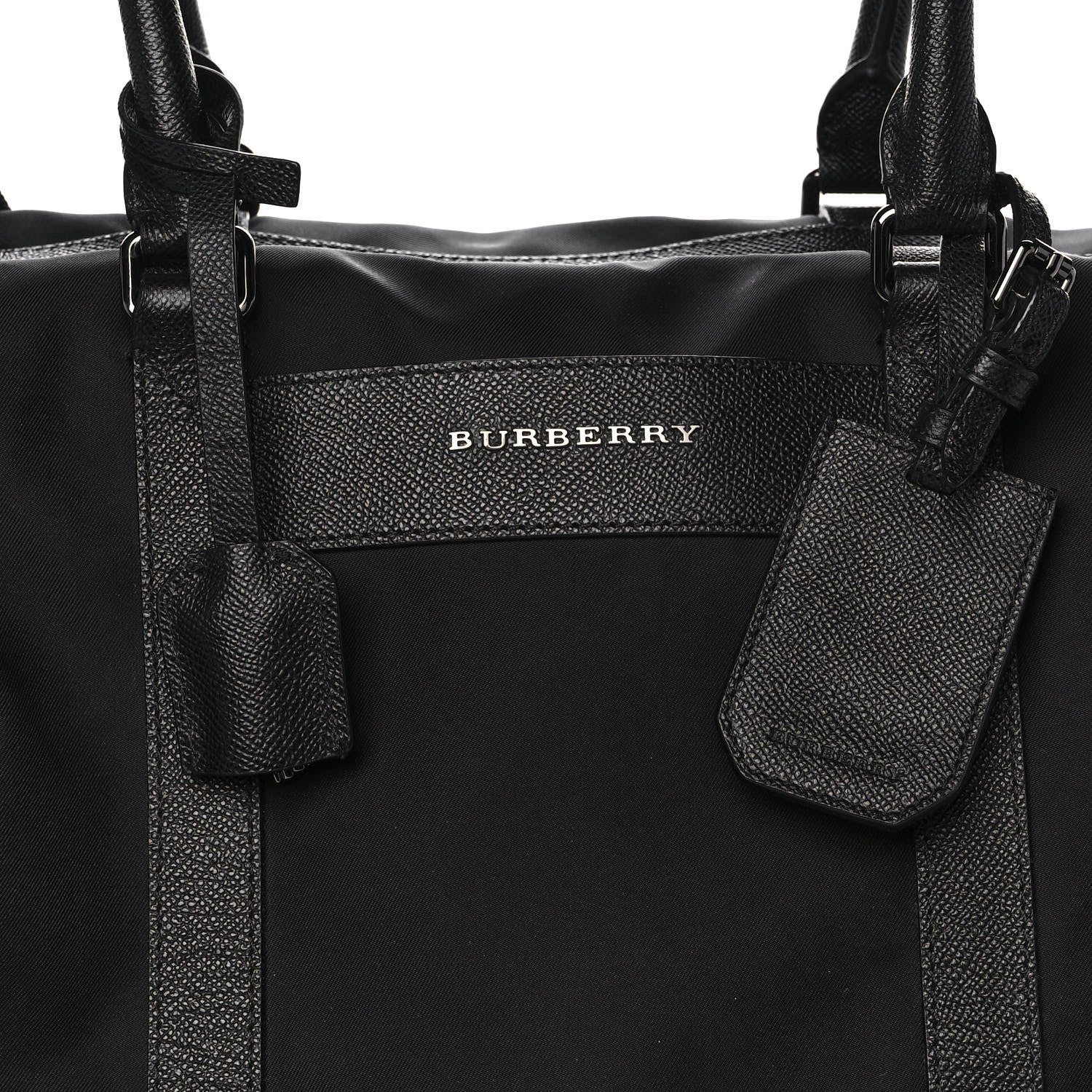 Burberry Calfskin Nylon Duffle Bag Black 10 of 10