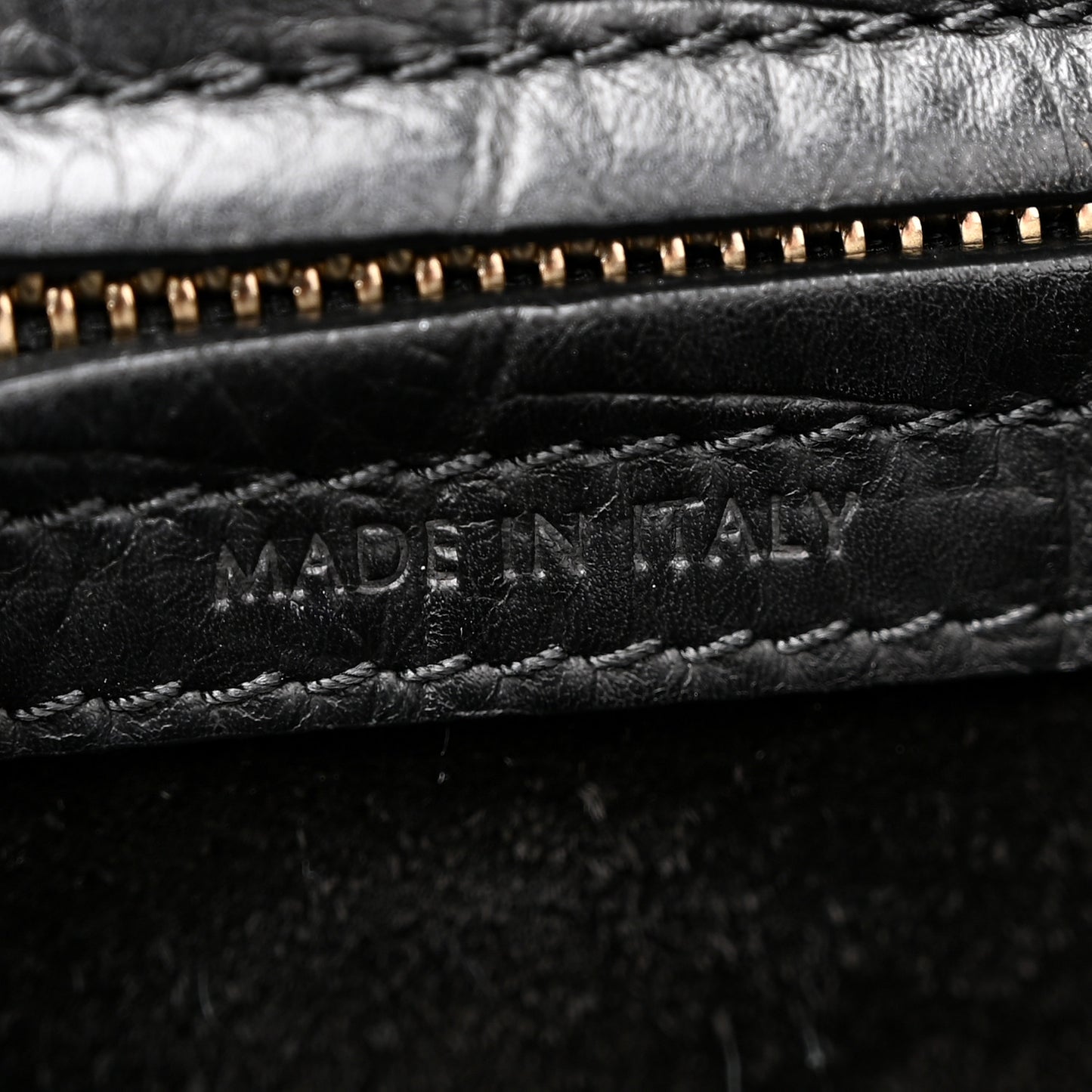 Crocodile Embossed Calfskin Large Phantom Luggage Black