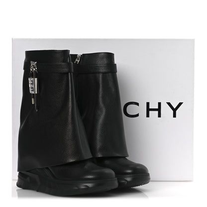 Givenchy Grained Calfskin Shark Lock Biker Ankle Boots 40 Black 11 of 11