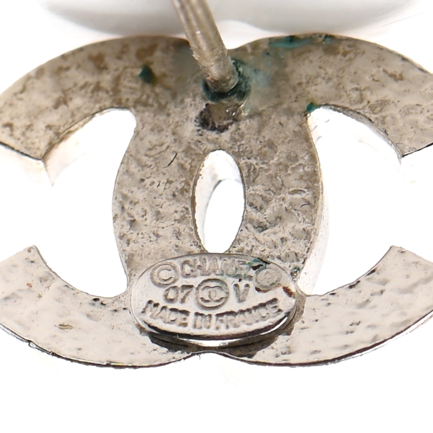 Chanel Crystal CC Earrings Silver 4 of 4