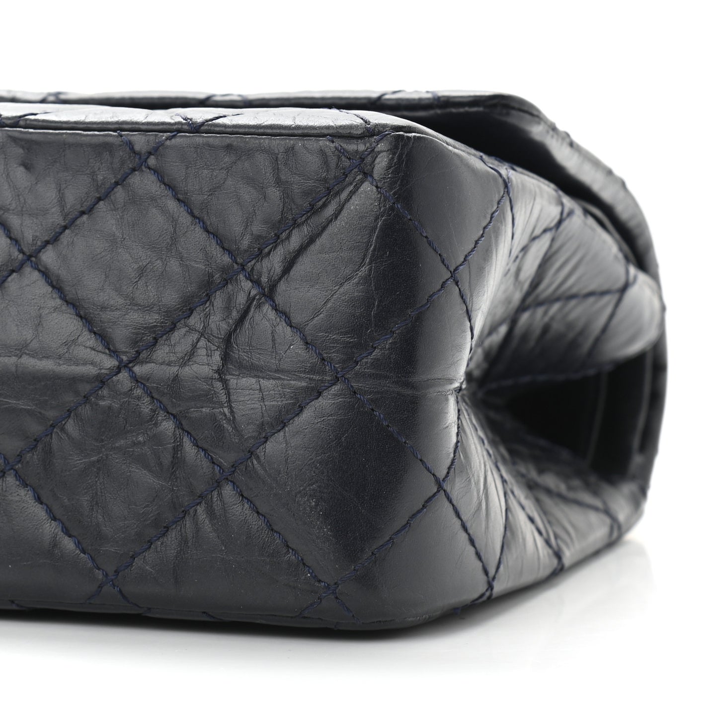 Aged Calfskin Quilted 2.55 Reissue 226 Flap Navy Blue