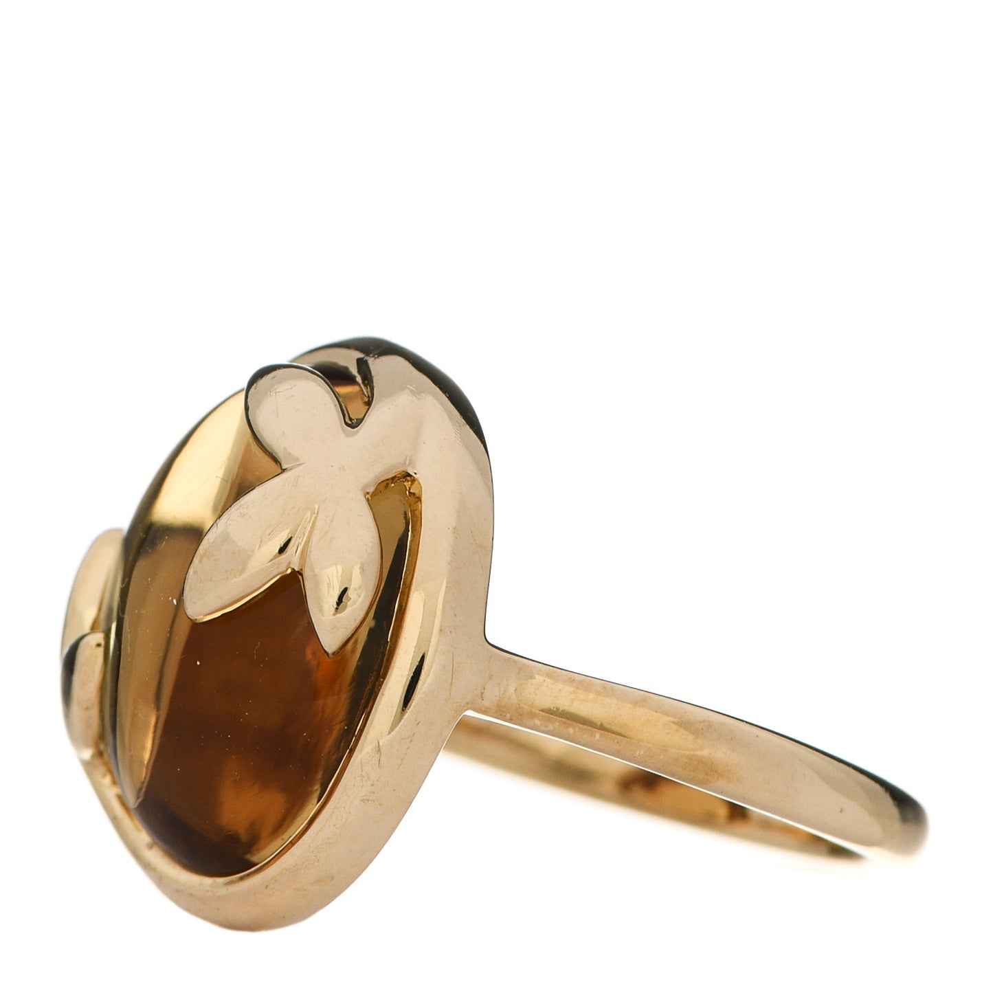 18K Yellow Gold Citrine Paloma Picasso Olive Leaf Ring 49 5