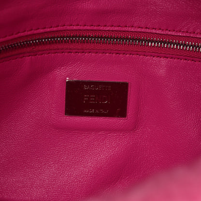 Fendi Shearling Shiny Nappa Baguette Rosa Fluo 6 of 9