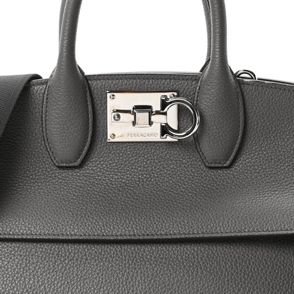 Salvatore Ferragamo Calfskin Medium Studio Soft Bag Grey 7 of 9