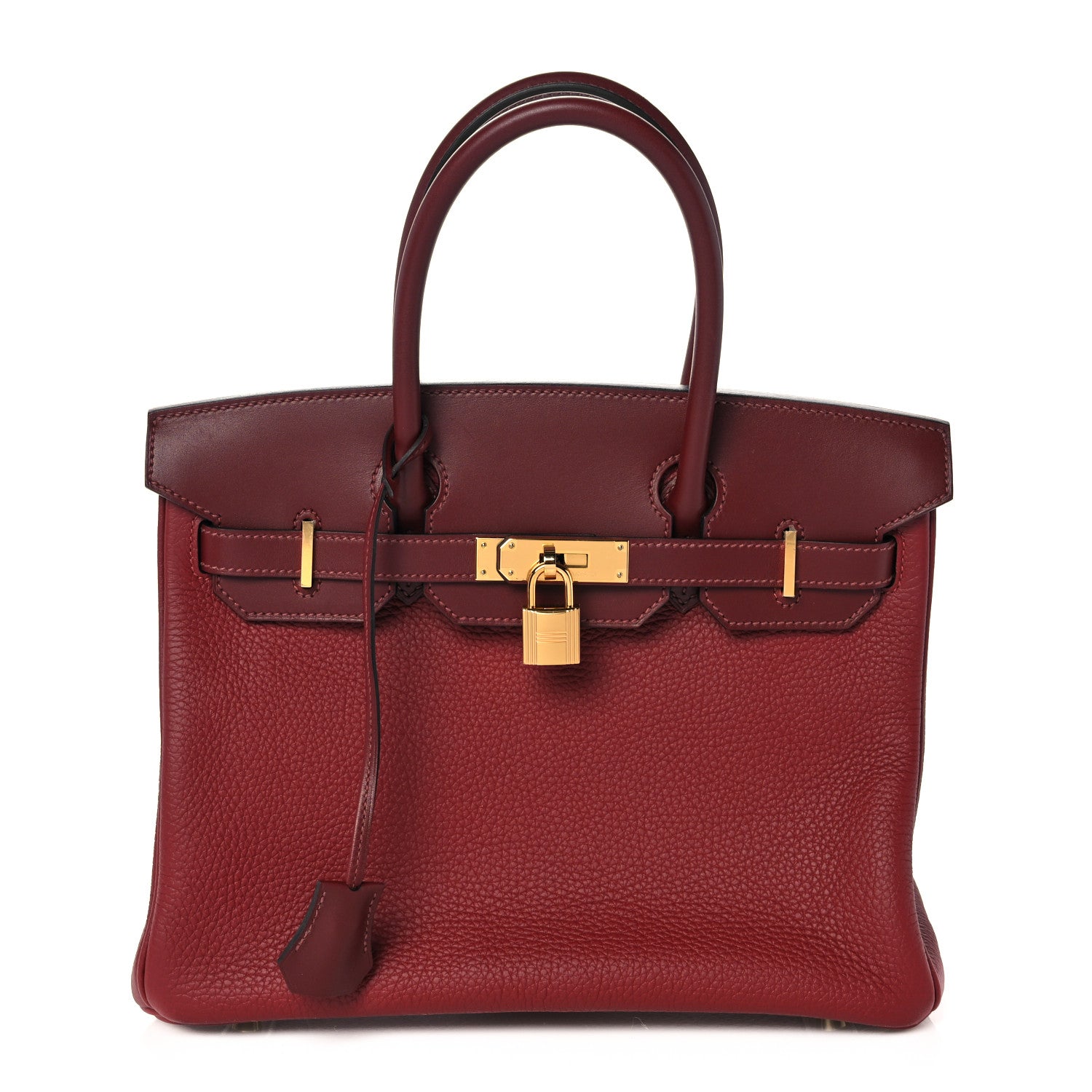 Hermes Taurillon Clemence Sombrero Birkin 30 Rouge H 1 of 37