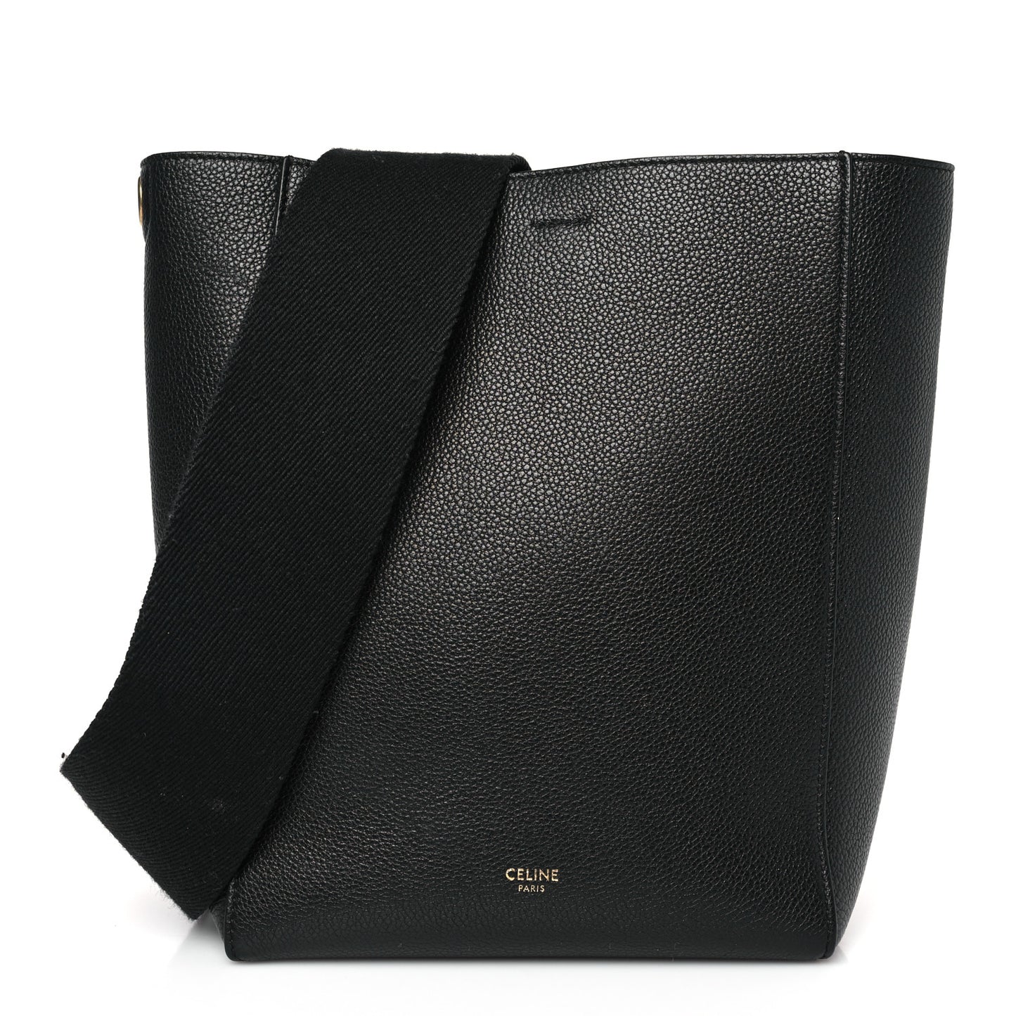 Soft Grained Calfskin Small Sangle Bucket Bag Black