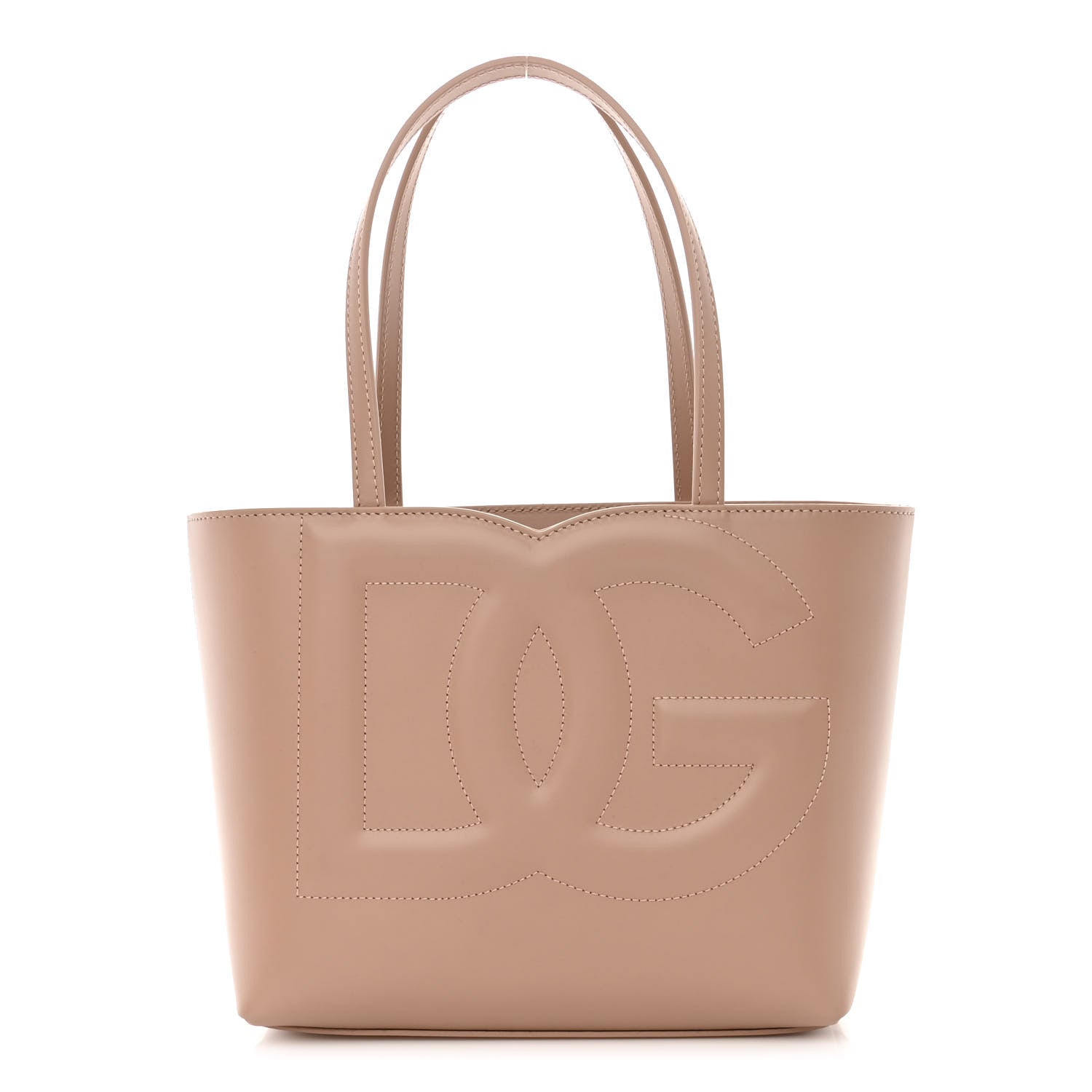 Dolce & Gabbana Calfskin Small DG Logo Shopper Tote Cipria 1 of 10