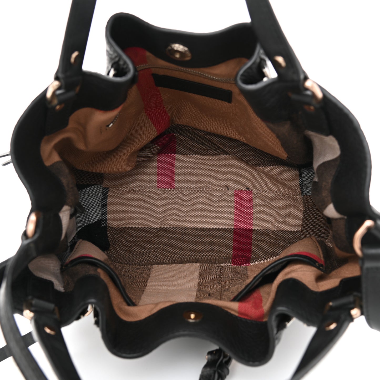 Grainy Calfskin House Check Small Maidstone Black