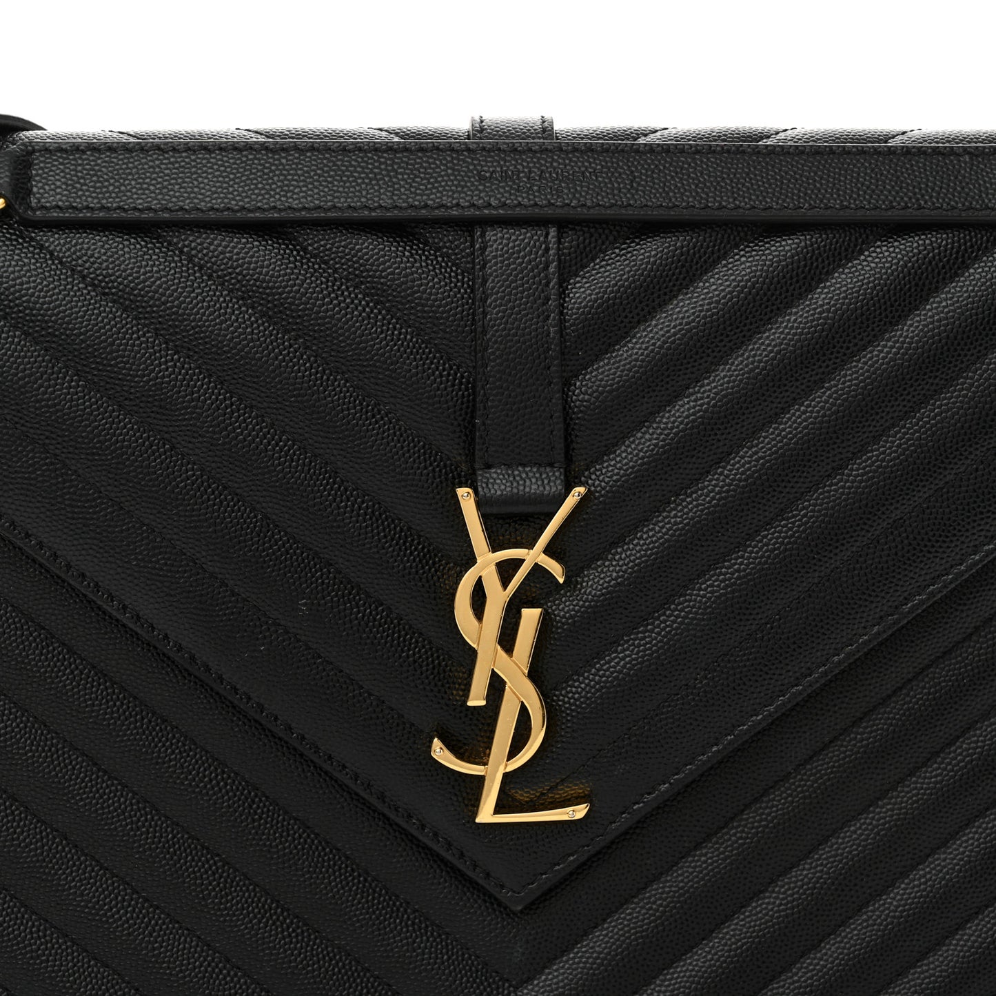 Grain De Poudre Matelasse Chevron Large Monogram Satchel Black