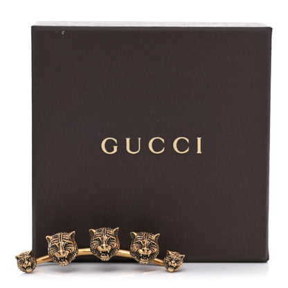 Gucci Metal Tiger Multi-Finger Ring Antique Gold 5 of 5