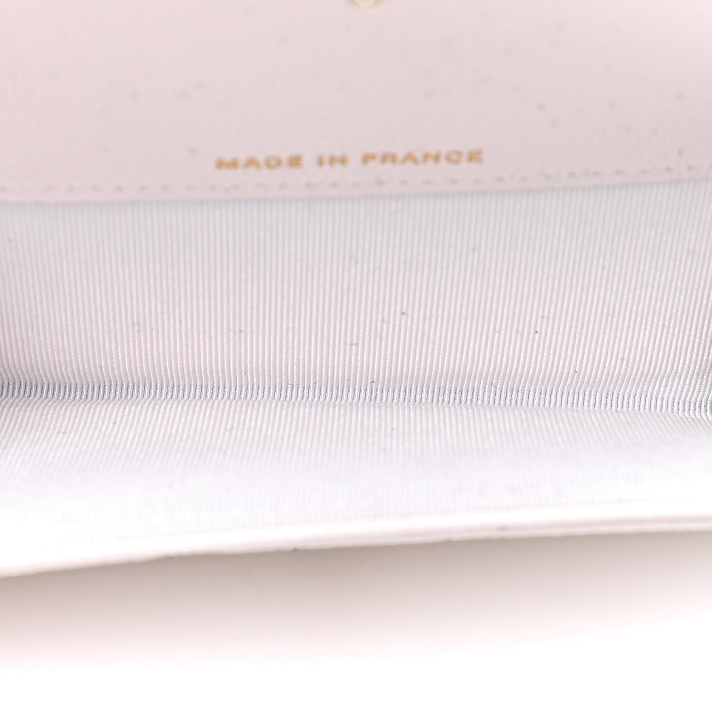 Caviar Quilted Flap Card Holder Wallet White
