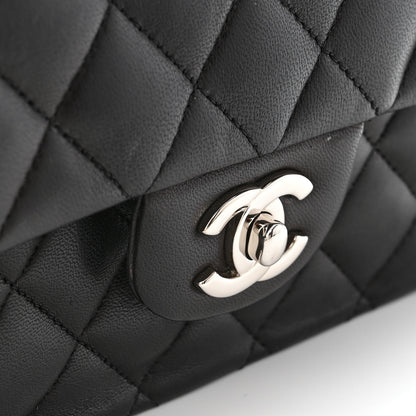 Chanel Lambskin Quilted Medium Double Flap Black 16 of 19