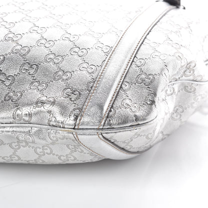 Gucci Metallic Guccissima Medium Britt Tote Silver 9 of 9