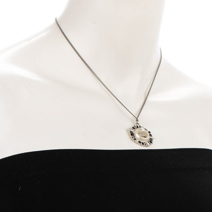 Chanel Crystal CC Smiley Emoji Pendant Necklace Silver 2 of 6