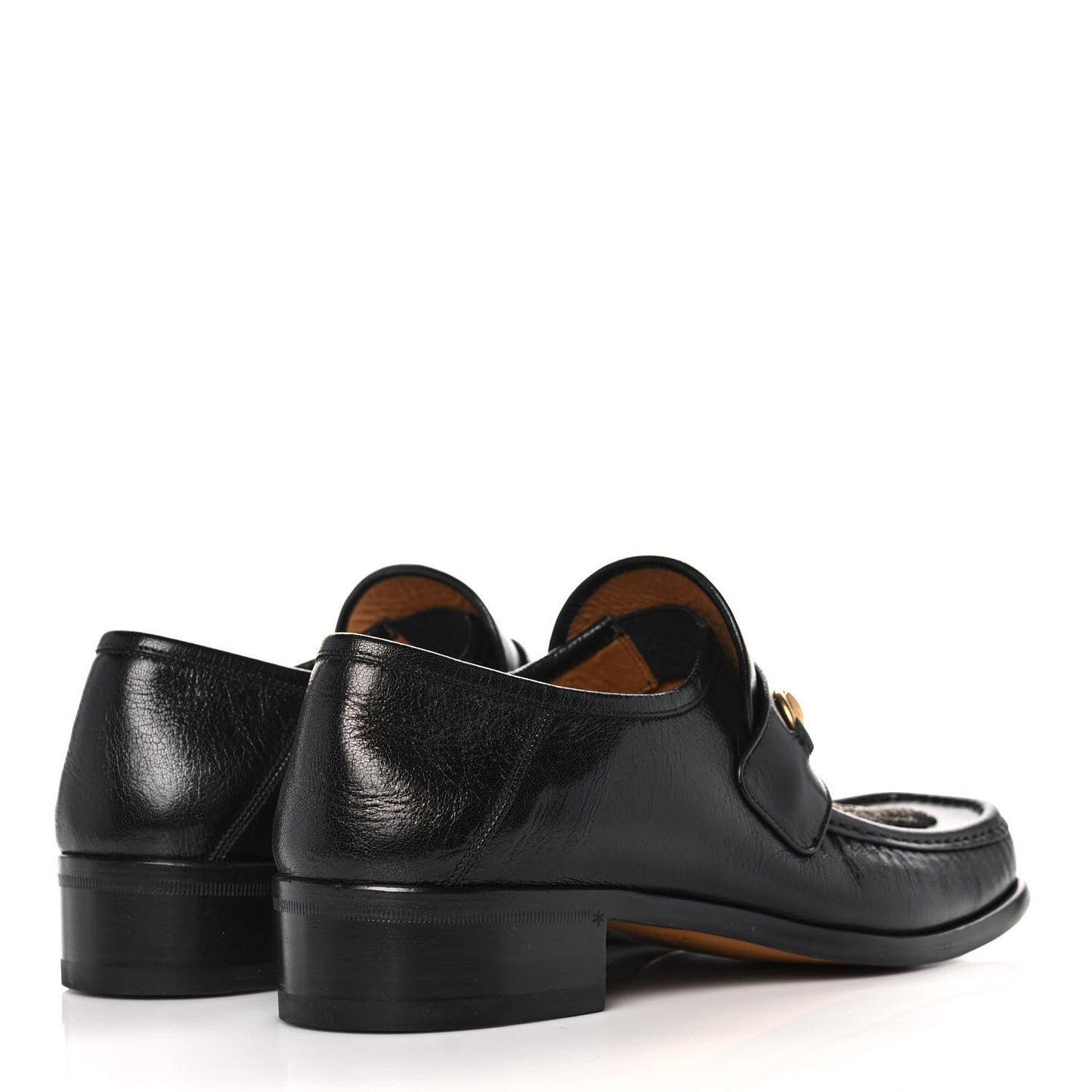 X DISNEY Goatskin Donald Duck Embroidered Mens Horsebit Loafers 10 Black