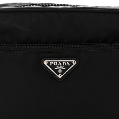 Prada Re-Nylon Vela Saffiano Pocket Double Zip Shoulder Bag Black 8 of 10