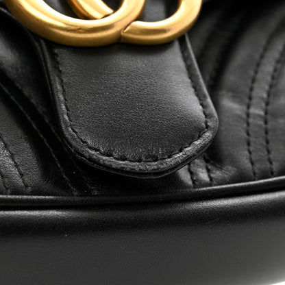 Gucci Calfskin Matelasse Mini GG Marmont Shoulder Bag Black 11 of 11