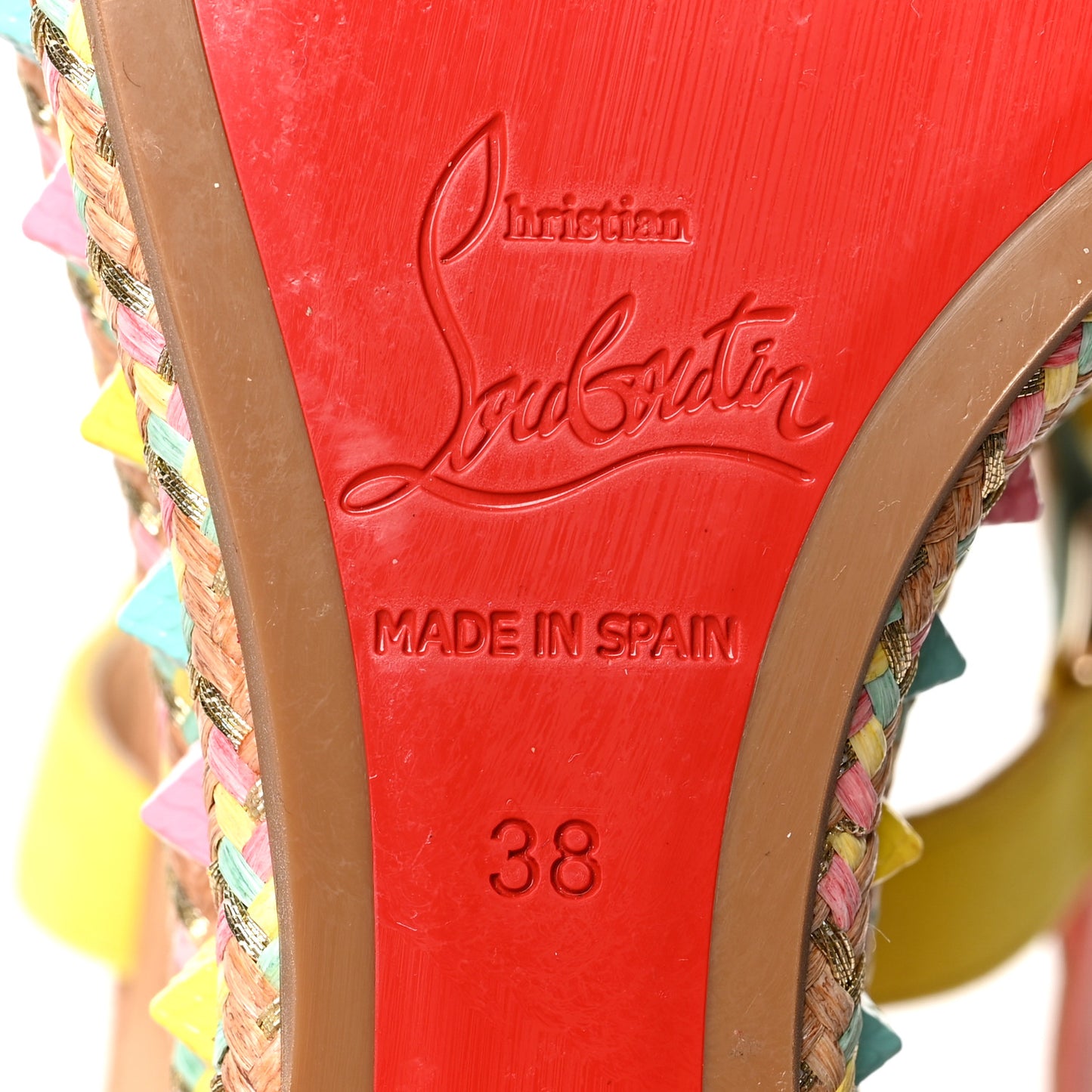 Veau Velours Pyraclou 110 Wedge Sandals 38 Biscotto