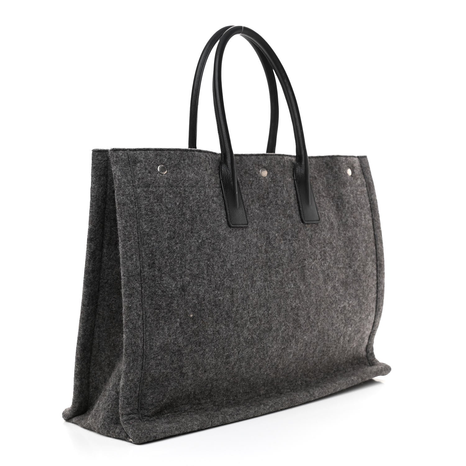 Saint Laurent Wool Calfskin Rive Gauche Tote Grey 3 of 10