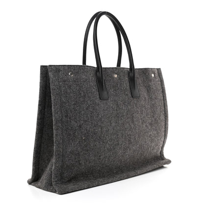 Saint Laurent Wool Calfskin Rive Gauche Tote Grey 3 of 10